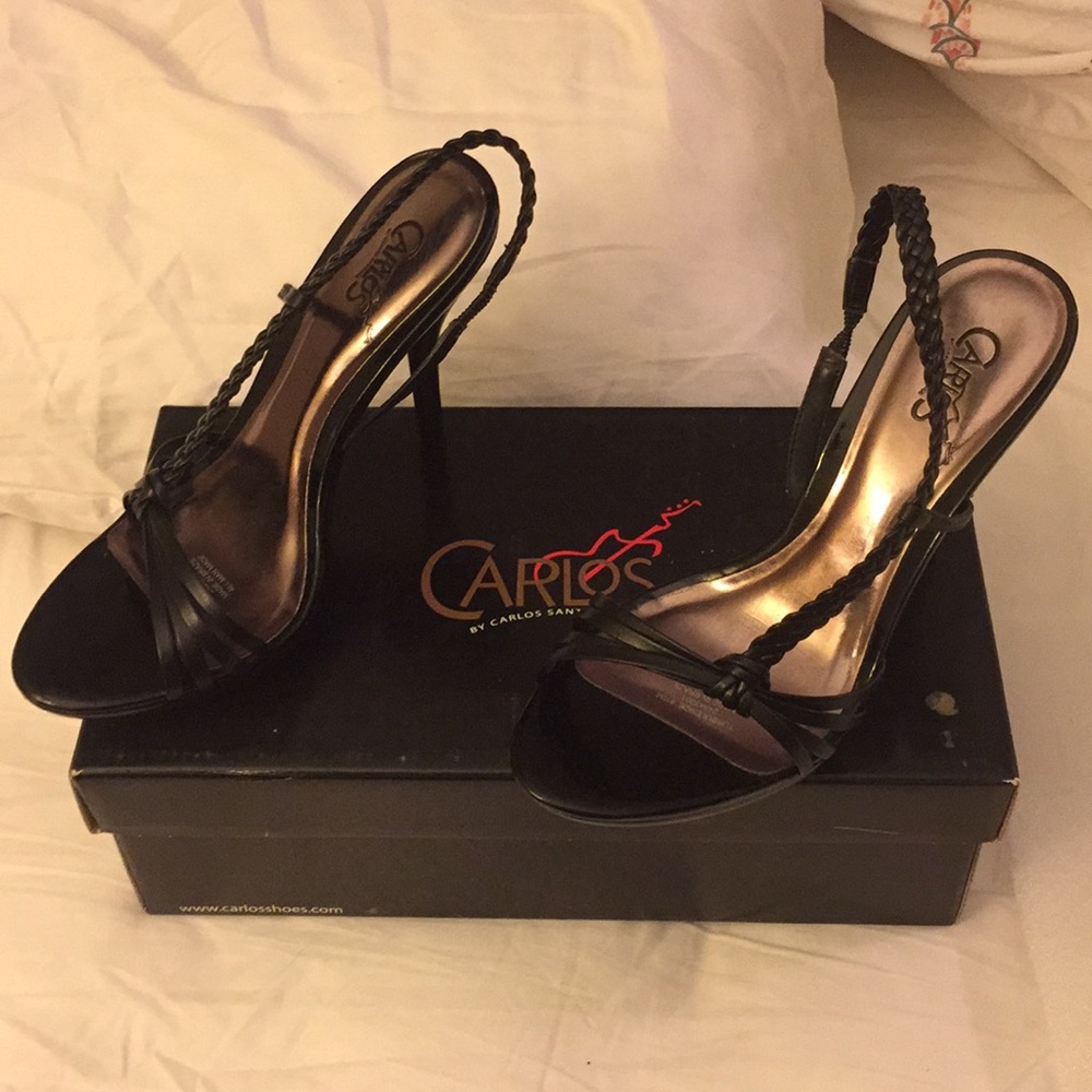 Black strappy heels